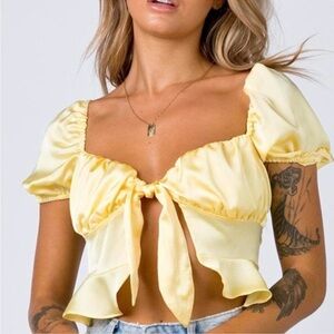 Princess Polly Satin Tie Crop Top